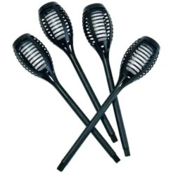 Morocco Solar Powered Flame Effect Post Lights 4pk -Garden Furniture Sales 392878 4 pack morocco solar powered flame effect post lights 3