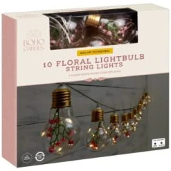 10 Solar Floral Lightbulb String Lights -Garden Furniture Sales 392903 10 solar floral lightbulb string lights 21