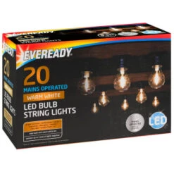 Eveready Mains Powered LED Bulb String Lights 20pk - Warm White -Garden Furniture Sales 392912 eveready 20 mains operated warm white led bulb string lights21