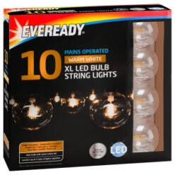 Eveready Mains Powered XL LED Bulb String Lights 10pk - Warm White 9 Eveready Mains Powered XL LED Bulb String Lights 10pk - Warm White -Garden Furniture Sales 392917 eveready 10 mains operated warm white xl led bulb string lights21