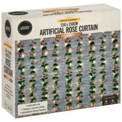 Artificial Rose Solar Curtain -Garden Furniture Sales 392925 150x150cm artificial rose solar curtain 3
