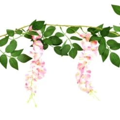Artificial Wisteria Garland With 20 Solar LEDs -Garden Furniture Sales 392927 180cm artificial wisteria garland with 20 warm white solar leds 3