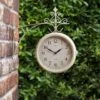 B&M Outdoor Dual Sided Station Clock - Cream -Garden Furniture Sales 392937 outdoor dual sided station clock white1