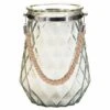 B&M Large Faceted Glass Candle With Rope Handle - Cream -Garden Furniture Sales 392940 superbloom large faceted glass candle with rope handle cream 2