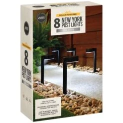 Solar Powered New York Post Lights 8pk -Garden Furniture Sales 392977 solar powered new york post lights 8pk 3