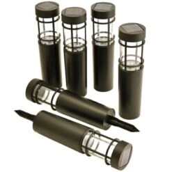 Cambridge Solar Powered Tube Post Lights 6pk -Garden Furniture Sales 392998 6pk cambridge solar powered tube post lights 2