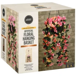 Solar Powered Artificial Floral Hanging Basket -Garden Furniture Sales 393030 solar powered artificial floral hanging basket 5