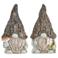 B&M Solar Rustic Gonk Gnome Ornament - Mushroom -Garden Furniture Sales 393242 solar rustic gonk gnome ornament group