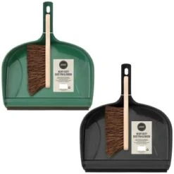 Heavy Duty Dustpan & Bassine Brush Set - Black -Garden Furniture Sales 393245 heavy duty dustpan and bassine brush set group