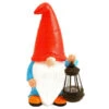 B&M Garden Gonk Ornament With Solar Lantern - Red -Garden Furniture Sales 393259 garden gonk ornament with solar lantern red 2