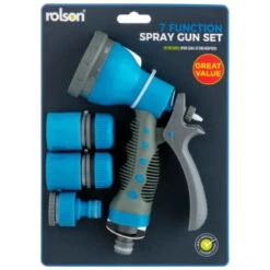 B&M Rolson 7 Function Spray Gun Set 11 B&M Rolson 7 Function Spray Gun Set -Garden Furniture Sales 393301 rolson 7 dial spray gun and fittings