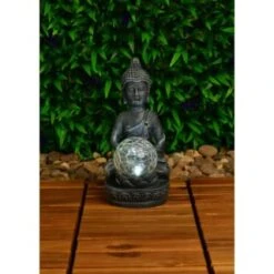 B&M Assorted Sitting Solar Buddha Garden Ornament 14 B&M Assorted Sitting Solar Buddha Garden Ornament -Garden Furniture Sales 393441 sitting buddha garden ornament with solar crackle ball 2