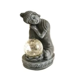B&M Assorted Sitting Solar Buddha Garden Ornament 12 B&M Assorted Sitting Solar Buddha Garden Ornament -Garden Furniture Sales 393441 sitting buddha garden ornament with solar crackle ball 4