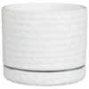 B&M White Ceramic Planter With Base Plate -Garden Furniture Sales 393651 white ceramic planter with base plate 2