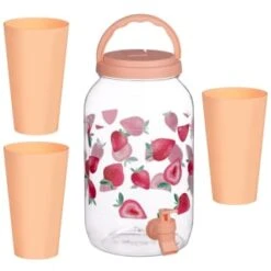 B&M Drinks Dispenser - Strawberries -Garden Furniture Sales 394274 fruit print dispenser strawberry