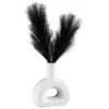 B&M Stone Rounded Vase With Black Pampas -Garden Furniture Sales 394712 stone rounded vase with black plants