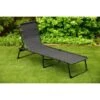 Vancouver Premium 3 Position Folding Relaxer Bed - Black -Garden Furniture Sales 395731 vancouver premium 3 position folding relaxer bed