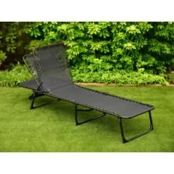 Vancouver Premium 3 Position Folding Relaxer Bed - Black -Garden Furniture Sales 395731 vancouver premium 3 position folding relaxer bed 2