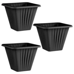 Square Planter 3pk - Black -Garden Furniture Sales 397062 3 pack square planters black group