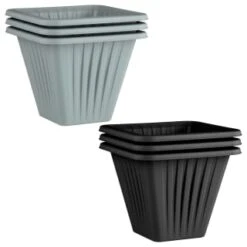 Square Planter 3pk - Black -Garden Furniture Sales 397062 397063 3 pack square planters group