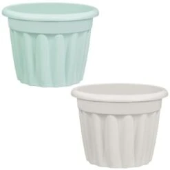 B&M Round Planter 40cm - Stone -Garden Furniture Sales 397074 397074 40cm round planter group